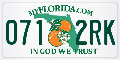 FL license plate 0712RK