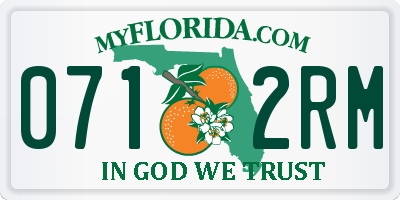 FL license plate 0712RM