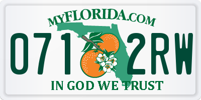 FL license plate 0712RW