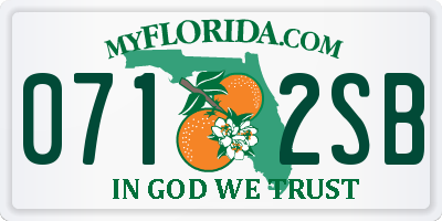 FL license plate 0712SB