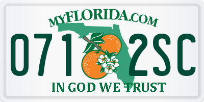 FL license plate 0712SC