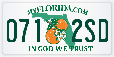 FL license plate 0712SD