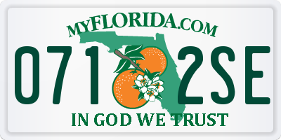 FL license plate 0712SE