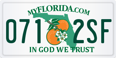 FL license plate 0712SF