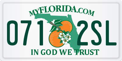 FL license plate 0712SL