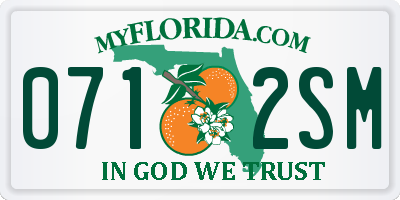 FL license plate 0712SM