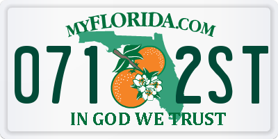 FL license plate 0712ST