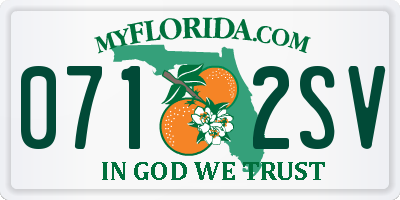 FL license plate 0712SV