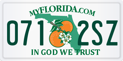 FL license plate 0712SZ