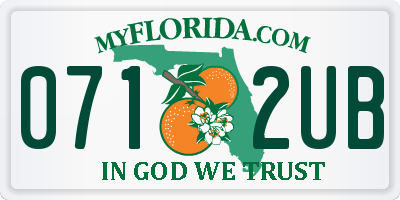 FL license plate 0712UB