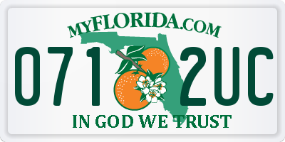 FL license plate 0712UC