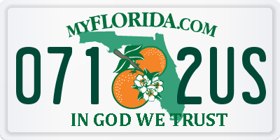 FL license plate 0712US