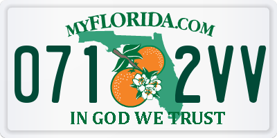 FL license plate 0712VV