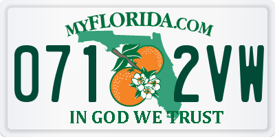 FL license plate 0712VW