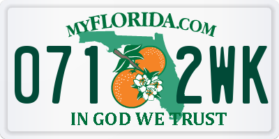 FL license plate 0712WK