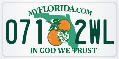 FL license plate 0712WL