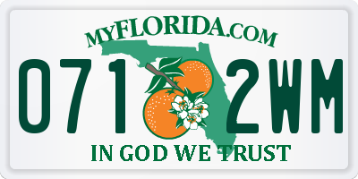 FL license plate 0712WM