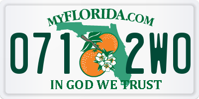 FL license plate 0712WO