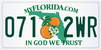FL license plate 0712WR