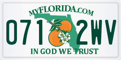 FL license plate 0712WV