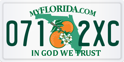 FL license plate 0712XC