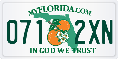 FL license plate 0712XN