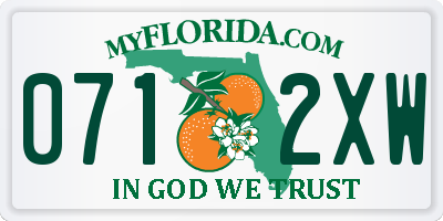 FL license plate 0712XW