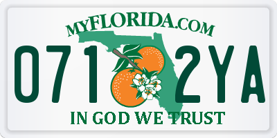 FL license plate 0712YA