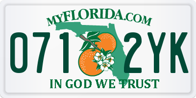 FL license plate 0712YK