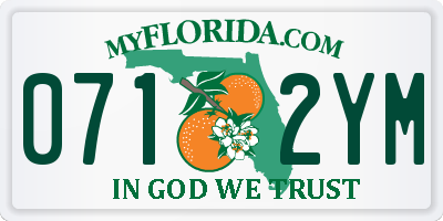 FL license plate 0712YM