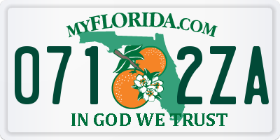 FL license plate 0712ZA