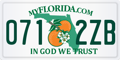FL license plate 0712ZB