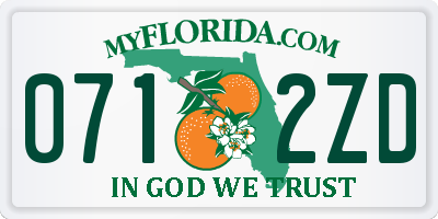FL license plate 0712ZD