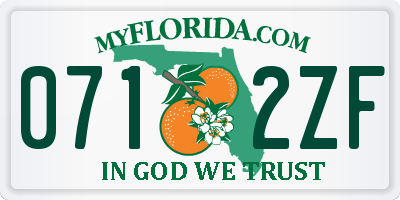 FL license plate 0712ZF