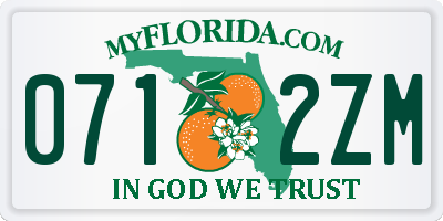 FL license plate 0712ZM