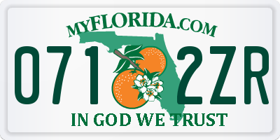 FL license plate 0712ZR