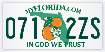 FL license plate 0712ZS