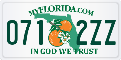 FL license plate 0712ZZ