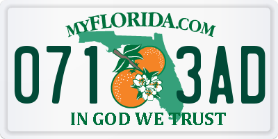 FL license plate 0713AD