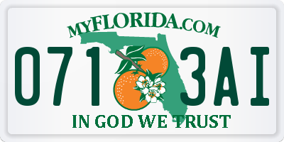 FL license plate 0713AI