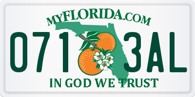 FL license plate 0713AL