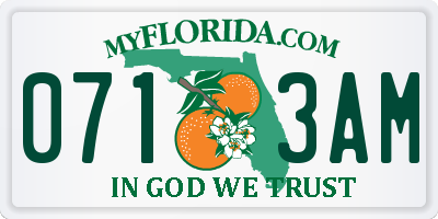 FL license plate 0713AM
