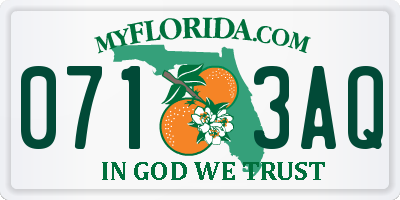 FL license plate 0713AQ