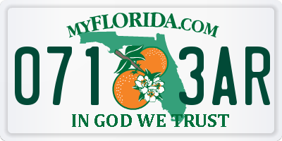 FL license plate 0713AR