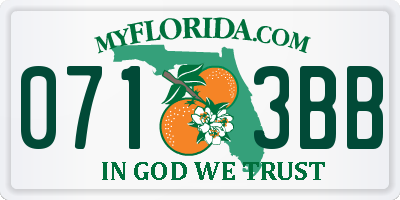 FL license plate 0713BB