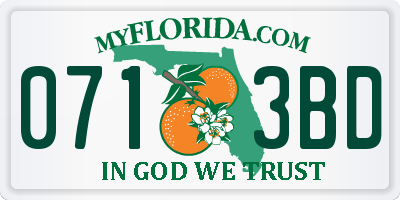 FL license plate 0713BD