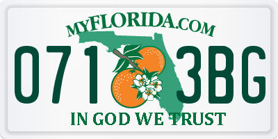 FL license plate 0713BG