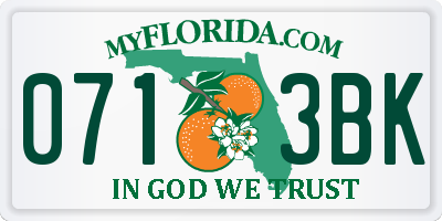 FL license plate 0713BK