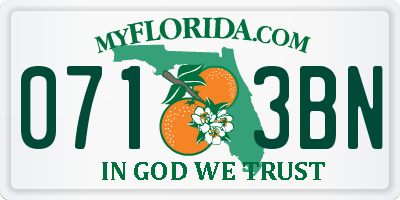 FL license plate 0713BN