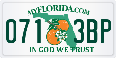 FL license plate 0713BP